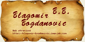 Blagomir Bogdanović vizit kartica